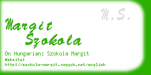 margit szokola business card
